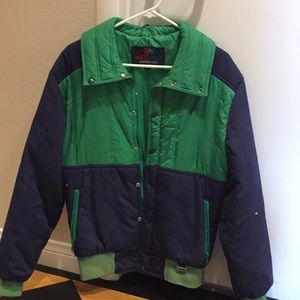 Retro blue & green ski jacket